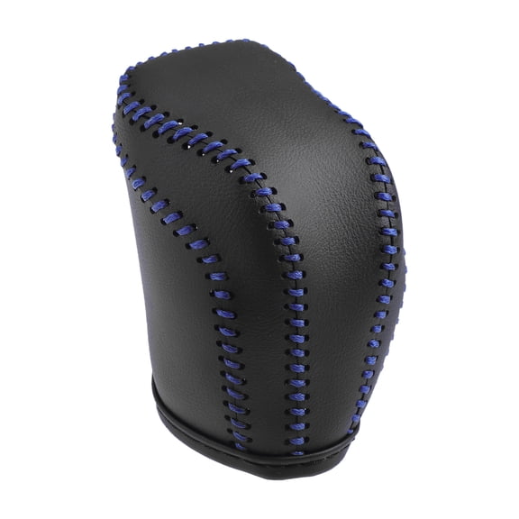 Unique Bargains Gear Shift Head Knob Cover for Toyota RAV4 2013 2014 2015 2016 Faux Leather Black Blue Stitches