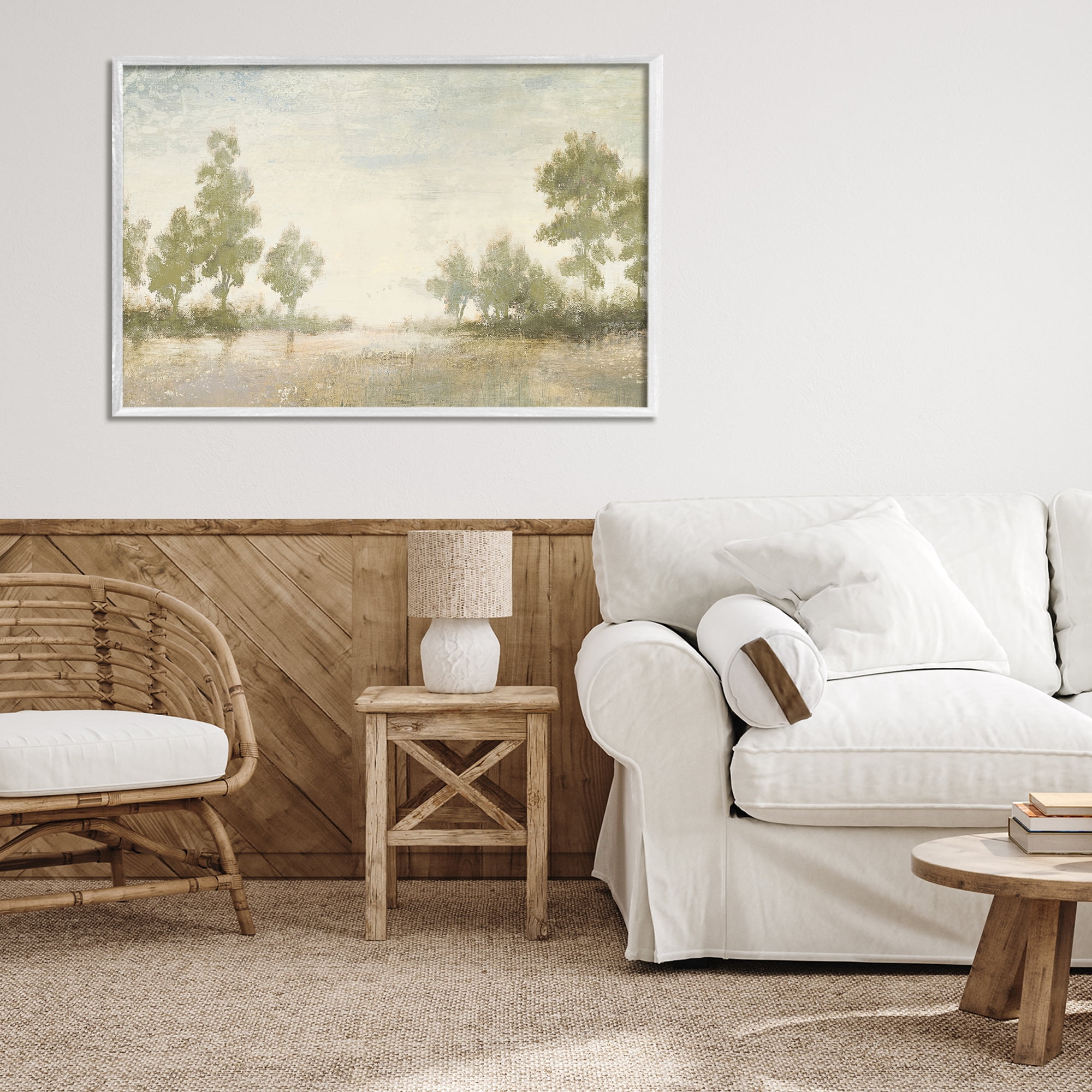Stupell Industries Forest Light Distant Valley White Framed Giclee Art, design by Michael Marcon
