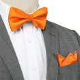thumbnail image 6 of Bow Ties for Men Solid Color Pre-Tie Bow Tie and Pocket Square Set Classic Formal Tuxedo Bowties, 6 of 7