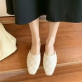 thumbnail image 4 of Womens Casual Quilted Solid Slide Sandals Casual Closed Toe Flat Heel Half Slippers Backless Slip On Mules Shoes, 4 of 18