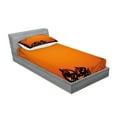 thumbnail image 2 of Ambesonne Orange Fitted Sheet & Pillow Sham Set, Halloween Pumpkin Scary, Twinxl, Seal Brown Orange, 2 of 2