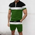 thumbnail image 2 of Cathalem Men 2 Piece Short Sets Outfits Men’s Shorts Set | Short Pants & Short Sleeve T-Shirt(Green,XXXXL), 2 of 5