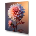 thumbnail image 2 of Designart "Dancing In Coral And Blue Dahlias III" Dahlia Wall Art Living Room, 2 of 7