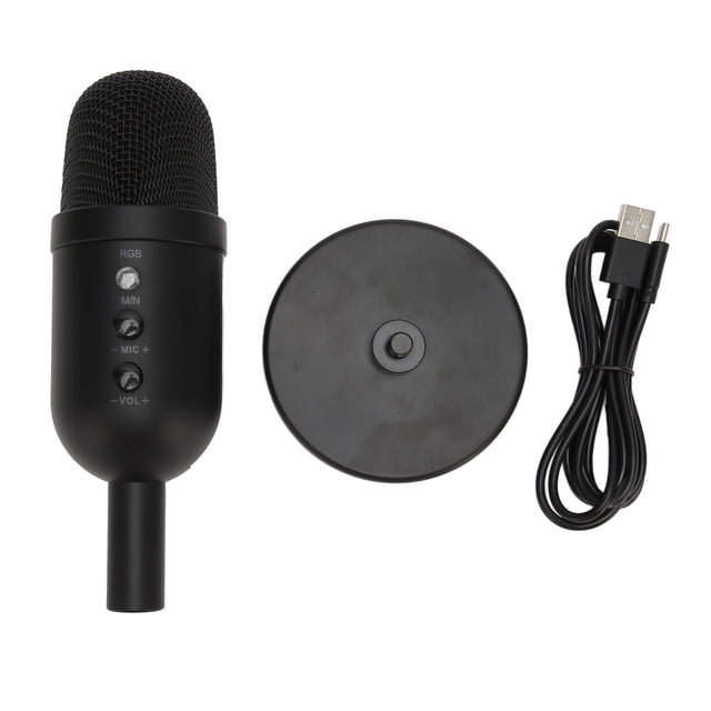Micrófono USB MU2000, micrófono condensador giratorio de 360 grados con sistema de procesamiento de sonido DSP para PS5 PC
