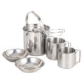 thumbnail image 4 of UPGRATOR Back to School Portable Stainless Steel Picnic Cookware Set for Outdoor Use Silver Lightweight and Durable 1 Set, 4 of 8