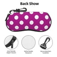 thumbnail image 3 of Xecao Purlpe And White Polka Dot for Eyeglass Case Soft Shell, Portable Sunglass Case, Fashionable Eyeglass Case with Zipper, Lightweight, 3 of 6