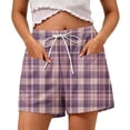 thumbnail image 2 of Women's Plus Size Drawstring Shorts with Pockets Casual Summer 5 Inseam, 2 of 6