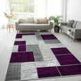 thumbnail image 4 of L'Baiet Verena Geometric Area Rug Purple Grey 4' x 6' Medium Area Rugs Carpet for Living Room, Bedroom, Dining Table, Office, Hallway, Foyer | Neutral Colorful Modern Abstract Home Decor, 4 of 7