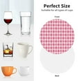 thumbnail image 6 of Lsque pink argyle Pattern 4" Drink Coasters Set of 4, PVC Leather Absorbent Coasters, Table Coaster Set Decorative Coffee Cup Coasters Housewarming Gift-Round Shape, 6 of 6