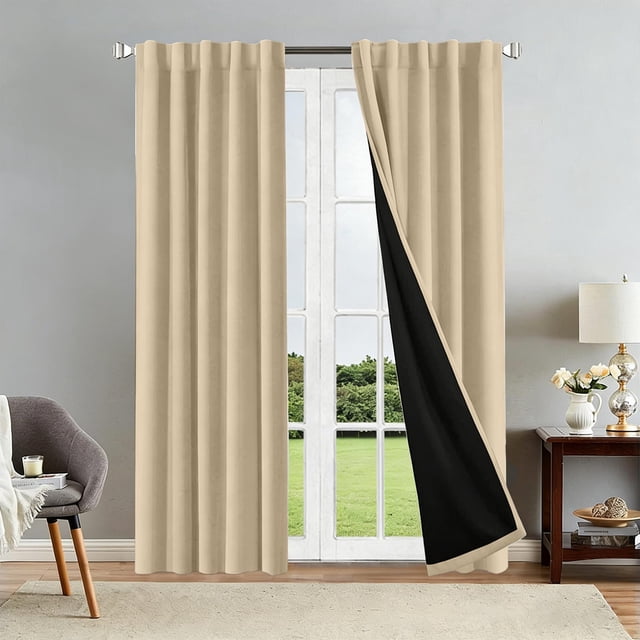 Blackout Curtains - Thermal Insulated, Rod Pocket, 83x52 Inches