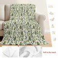 thumbnail image 5 of Green Leaves Blanket Soft Cozy Warm Throw Blanket for Couch, Plush Fuzzy Flannel Fleece Blankets for Sofa, Pastoral Rustic Botanical Plant Beige Bed Blankets Lightweight Gifts for Women, 30"x40", 5 of 9