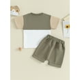 thumbnail image 4 of vera natura Baby Boys Shorts Set, Short Sleeve Contrast Color T-shirt with Elastic Waist Shorts Summer Outfit, 4 of 9