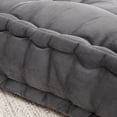 thumbnail image 5 of 20"x20" Oversized Square Tufted Floor Pillow in Faux Velvet Fabric - 2-Pack, Grey, 5 of 6