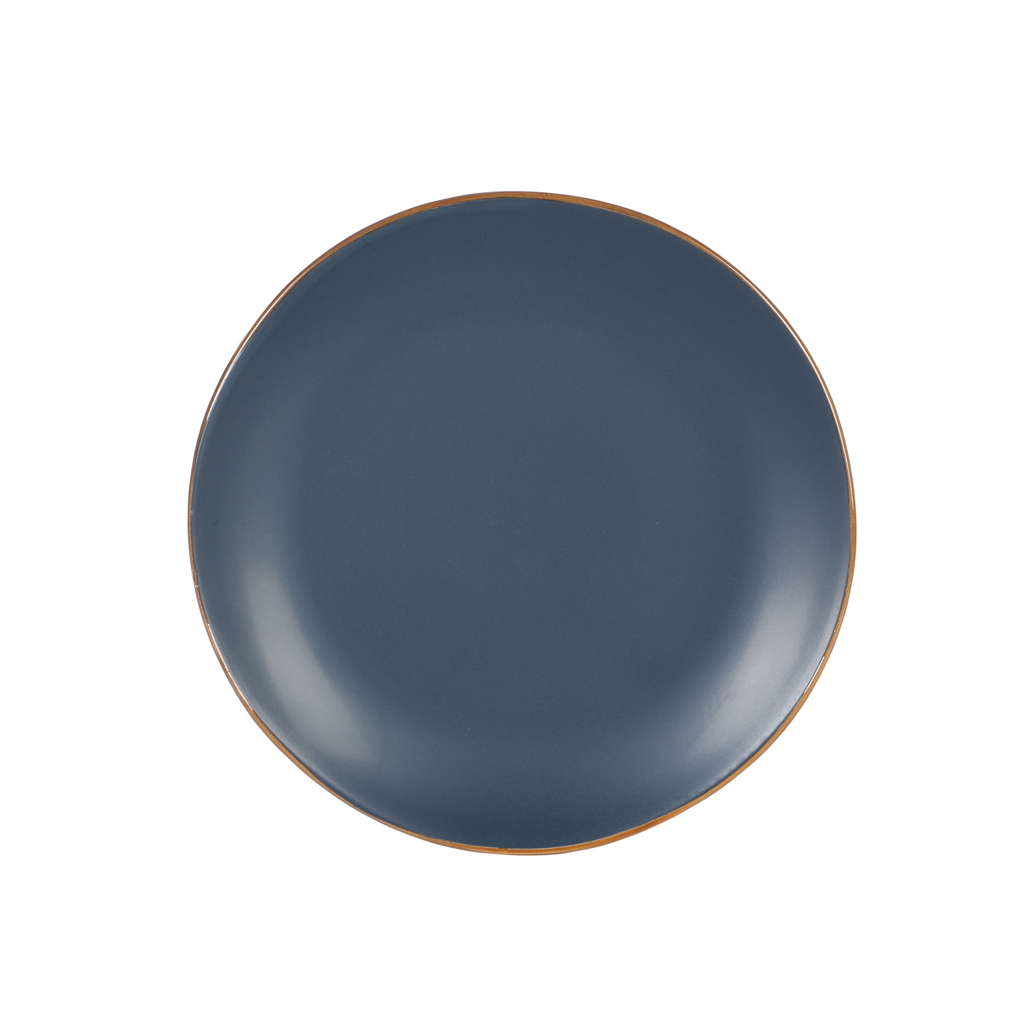 Gibson Home Hazeltine 16 Piece Plates and Bowls Dishes Stoneware Ceramic Dinnerware Set - Navy Blue