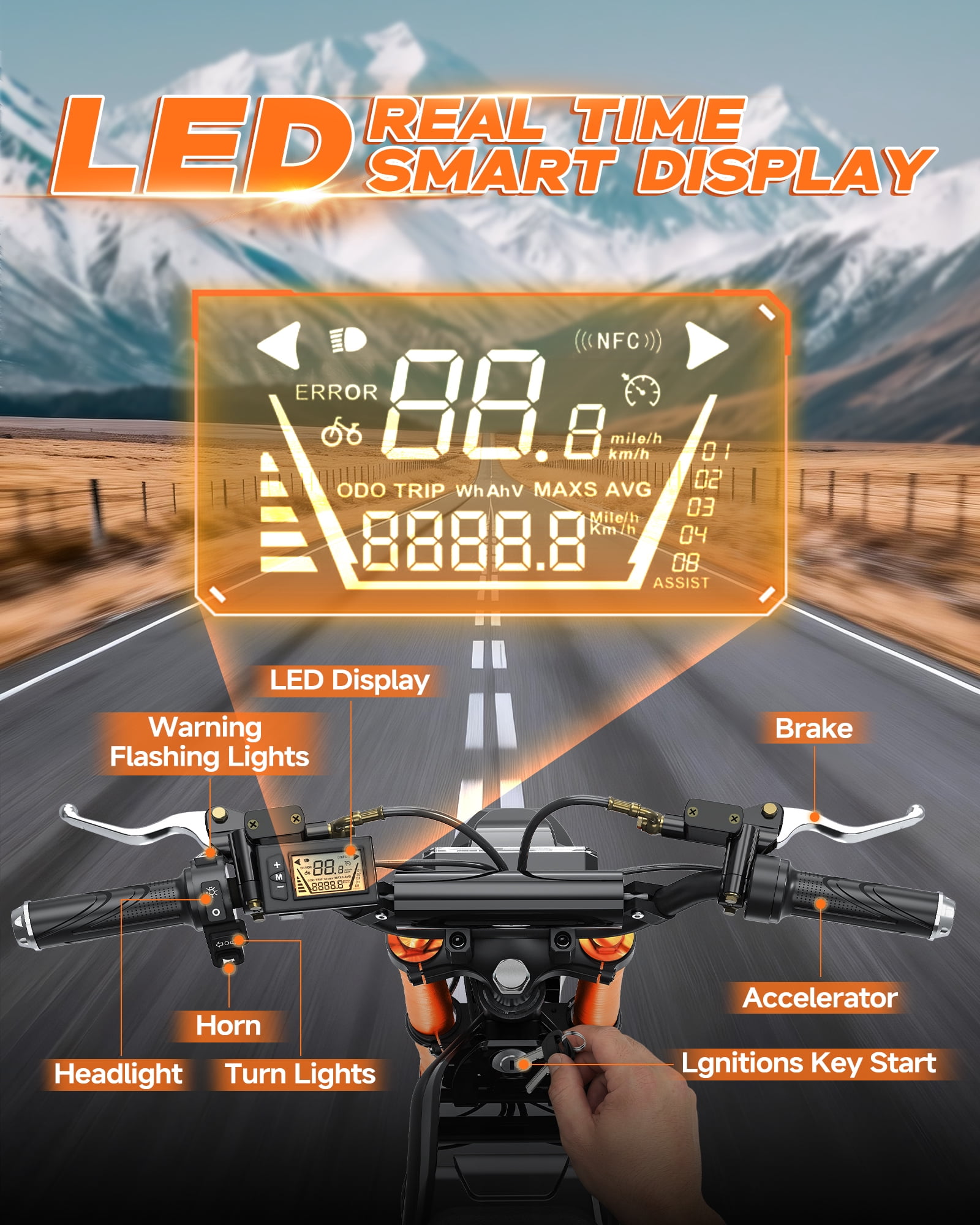 QNUT Electric Dirt Bike for Teens Adults, 3000W 38MPH Electric-Motorcycle Fat Tire with 48V 21Ah Battery E Dirt Bike 200Nm Dual Hydraulic Brakes Full Suspension Off-Road Ebike  UL2849 Listed