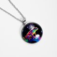 thumbnail image 4 of Starry Sky Frog Elegant Glass Circular Pendant Necklace - Stunning Jewelry for Women, 4 of 5