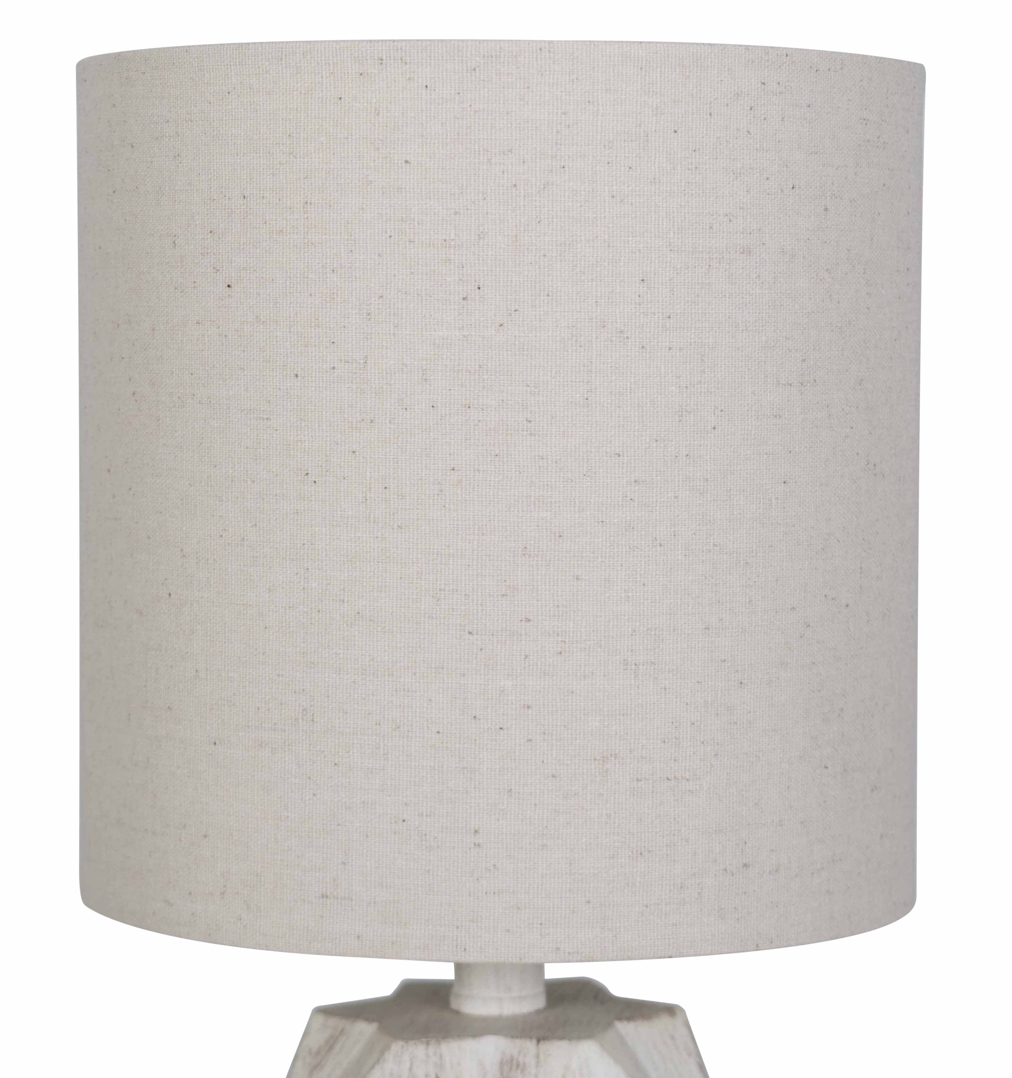 Better Homes Gardens White Wash Faceted Faux Wood Table Lamp Walmart Com Walmart Com