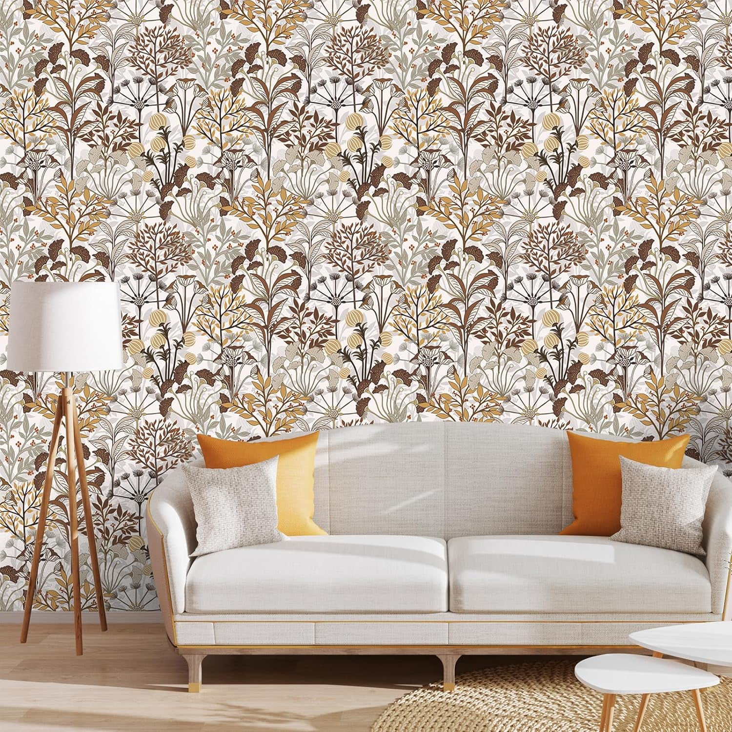 UMIGGEE Leaves Wallpaper Multicolor Peel and Stick Wallpaper Self Adhesive Wall Paper 17.7"x118" Watercolor Floral Leaf Contact Paper for Home Mural Wall Decor Wall Covering Old Furniture Renovation