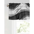 thumbnail image 6 of Valances for Windows Black White Rod Pocket Cafe Window Treatments Valance Curtains for Kitchen Bathroom Laundry Basement Windows 60"x14", 6 of 9