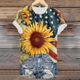 thumbnail image 7 of Yindaity Memorial Day T Shirts for Women American Flag Shirts for Women 4th of July T-Shirt USA Print Patriotic Shirt Stars and Stripes Tees(Yellow,S), 7 of 7