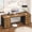 Rustic Brown, variant on Computer Desk with 8 Drawers 50 Inch Home Office Writing Desk with Built-In Power Strip and USB Outlets 18.9"D x 59.8"W x 29.3"H White