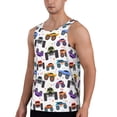 thumbnail image 2 of Daiia Cartoon Monster Trucks1 Printed Men's Quick Dry Fit Muscle Tank Top Slim-Fit Tank Workout Tank Top Lightweight Sports Tank Top-3X-Large, 2 of 7