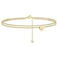 thumbnail image 6 of BGZLEU Heart Initial Ankle Bracelets for Women, 14K Gold Filled Handmade Dainty Layered Anklet Letter Initial Heart Ankle Bracelets for Women Beach Jewelry Gifts, 6 of 8