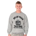 thumbnail image 5 of Delay Talking Until After Game Sports Men's Crewneck Sweatshirt Brisco Brands S, 5 of 6