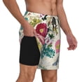 thumbnail image 2 of Balery Bird Butterfly Rose Bañador para hombre, shorts de playa de secado rápido con entrepierna y forro de compresión-Large, 2 of 6