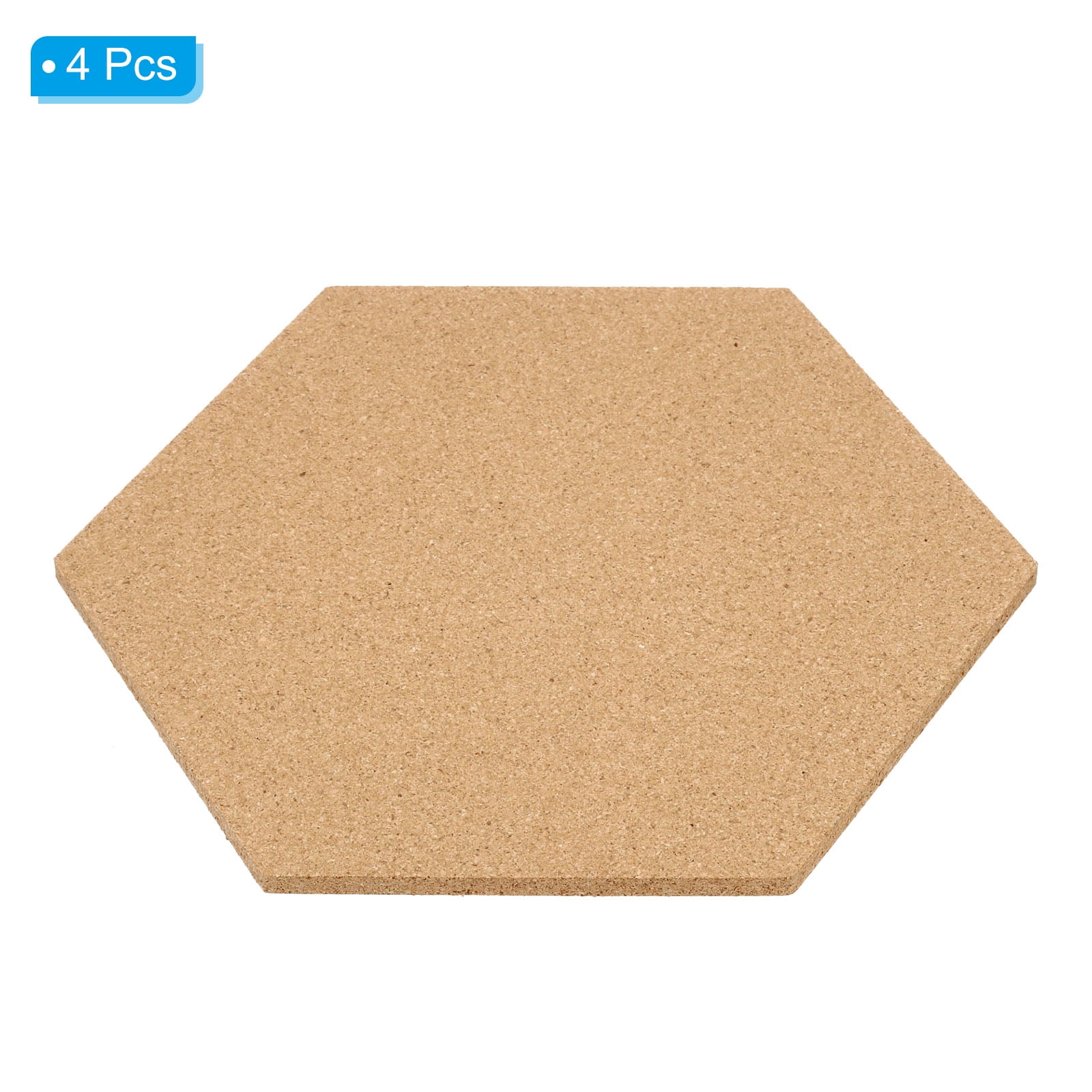 Uxcell 12x10" 1/4" Thick Cork Board Tiles, 4 Pack Self Adhesive Hexagon Bulletin Board Display Corkboard