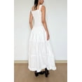 thumbnail image 4 of Robe Maxi à Volants Blanche Sans Bretelles avec Boutons et Smocking pour Femmes, Rose Soleil, 4 of 5