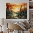 thumbnail image 2 of Designart "Sunset Glow Amongst the Pines II" Tree Pine Print on Natural Pine Wood, 2 of 5