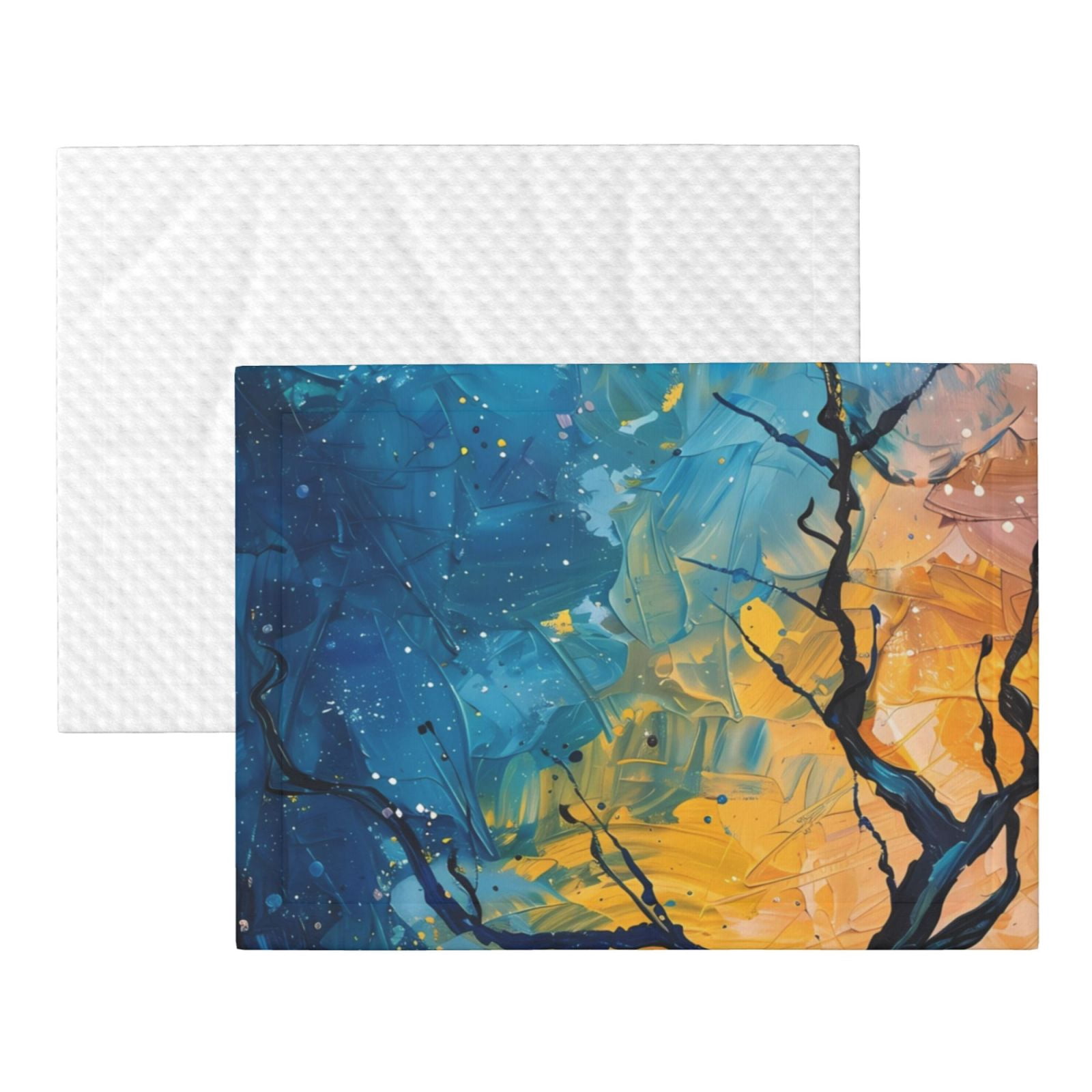 Naloa Abstract Night Sky Tree Dog Blanket, 3 Sizes Cat Blanket for Indoor Cats Large Medium Small Dog Gifts-Small