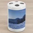 thumbnail image 1 of Winter Ceramic Toothbrush Holder, Cottage at Lockstein in Berchtesgaden During Sunset Christmas Tree Mountainous View, Decorative Versatile Countertop for Bathroom, 4.5" X 2.7", Multicolor, 1 of 4
