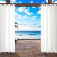 thumbnail image 2 of Quality Home Oxford Outdoor Tab Top Curtains - White - Steel Grommets - 52” x 84” (Set of 2 Panels), 2 of 5