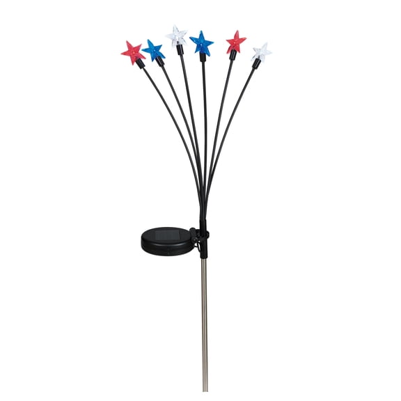 Outdoor Solar-Powered LED Stars Pathway Light, Red/Cool White/Blue, 24", Patriotic by Way To Celebrate