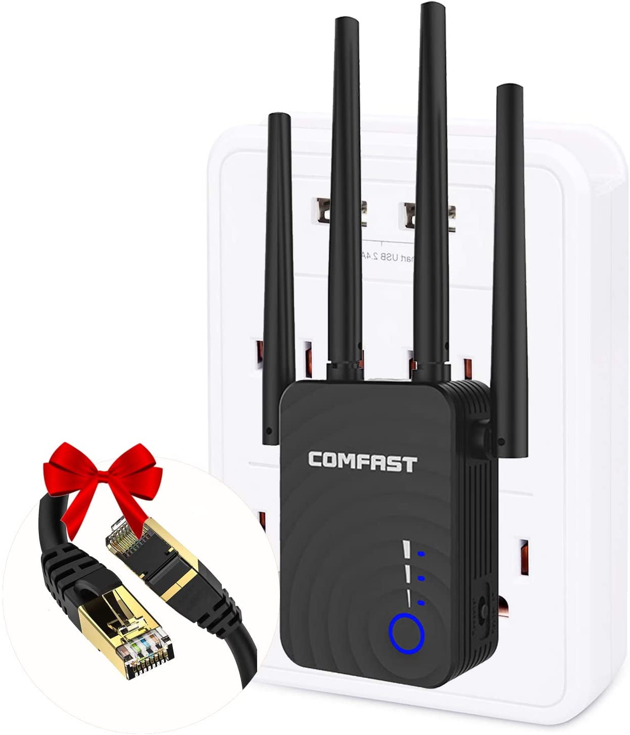 Enjoy Gaming and Movies 031203 2500FT Repeater 2.4 & 5GHz Dual Band WPS Superbooster WPS Easy Setup WiFi Range Extender 1200Mbps Booster for The Hourse 