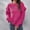 Hot Pink, variant on AOOCHASLIY 2023 Womens Sweater Ladies Fashion Casual Pure Color Drop Shoulder Long Sleeve Loose Knitted Sweater