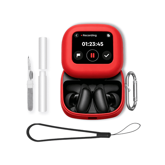 HYRACPO Soft Silicone Case for Soundcore Liberty 5 Pro Max, Shockproof & Anti-Scratch Protective Cover, Anti-Lost & Dustproof-Red