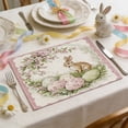 thumbnail image 4 of QuanTara Easter Placemats Set of 1, 16.54x12.6in Bunny & Egg Pattern Polyester Placemat, Washable Holiday Table Decor for Dining Party, Festive Mood Decoration, 4 of 6