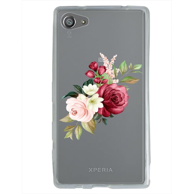 Funda InstaCase para Sony Z5 Compact Antigolpes diseño Flores Guinda
