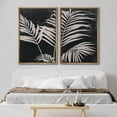 thumbnail image 2 of IDEA4WALL Framed Canvas Print Wall Art Set Mid-Century Geometric Palm Leaf Plants Fine Art Decorative Bohemian Minimalist Chic Artwork for Living Room, Bedroom, Office - Natural 24"x36"x2, 2 of 5
