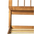thumbnail image 3 of Solid Wood Queen Platform Bed Frame, Mid-Century Design with Center Support Slats in Caramel Finish, 3 of 5
