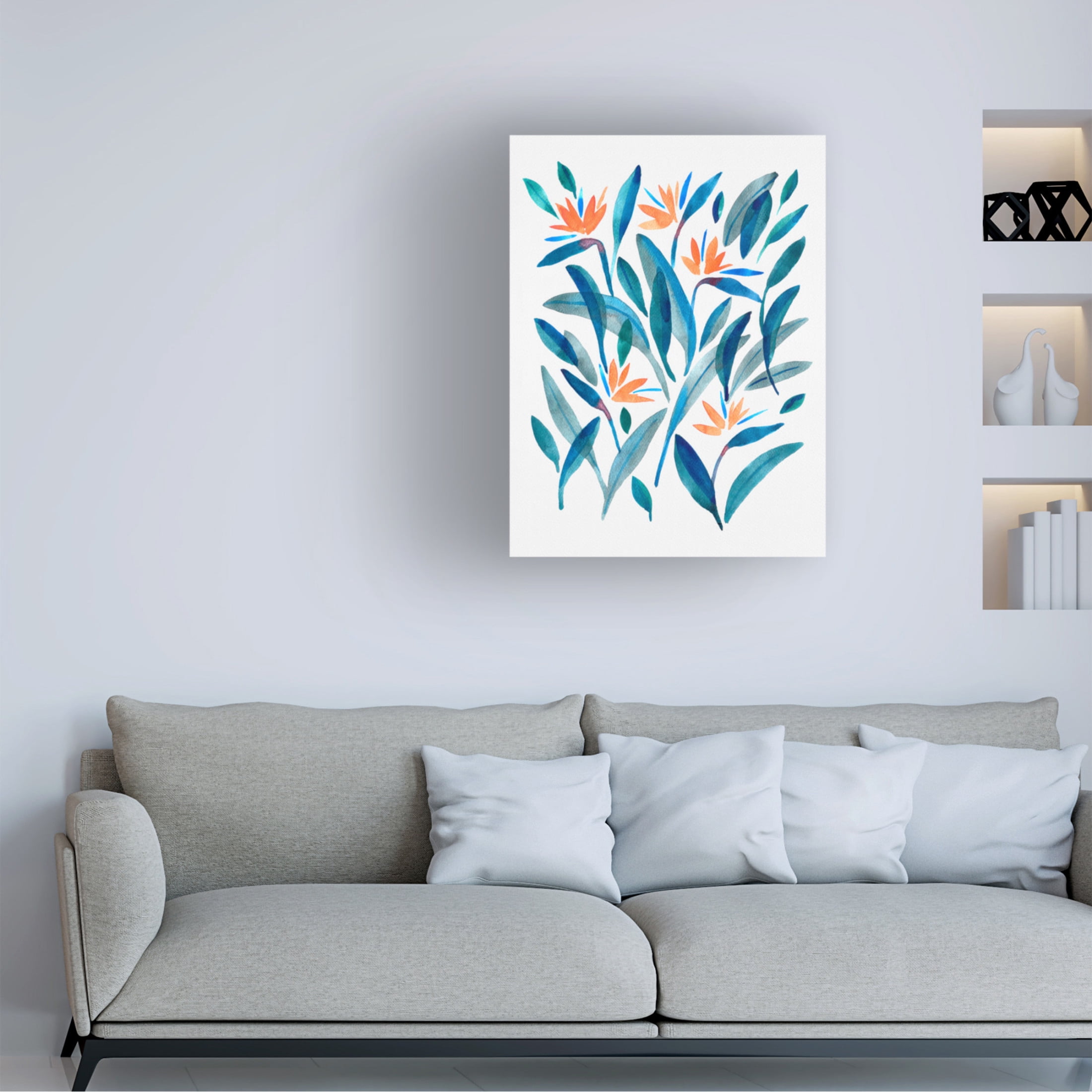 Canvas Wall Art - Cami Juncos 'Bird of Paradise Flower 2' Wall Art for Living Room, Bedroom, or Office Décor by Trademark Fine Art - 24 x 32 Inches