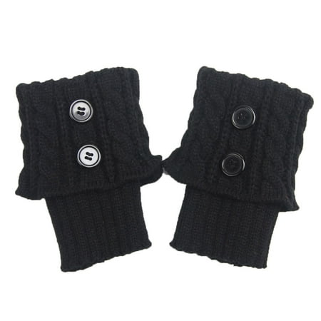 

1 Pair Women Short Button Crochet Leg Warmers Winter Fall Knit Boot Cuffs Socks