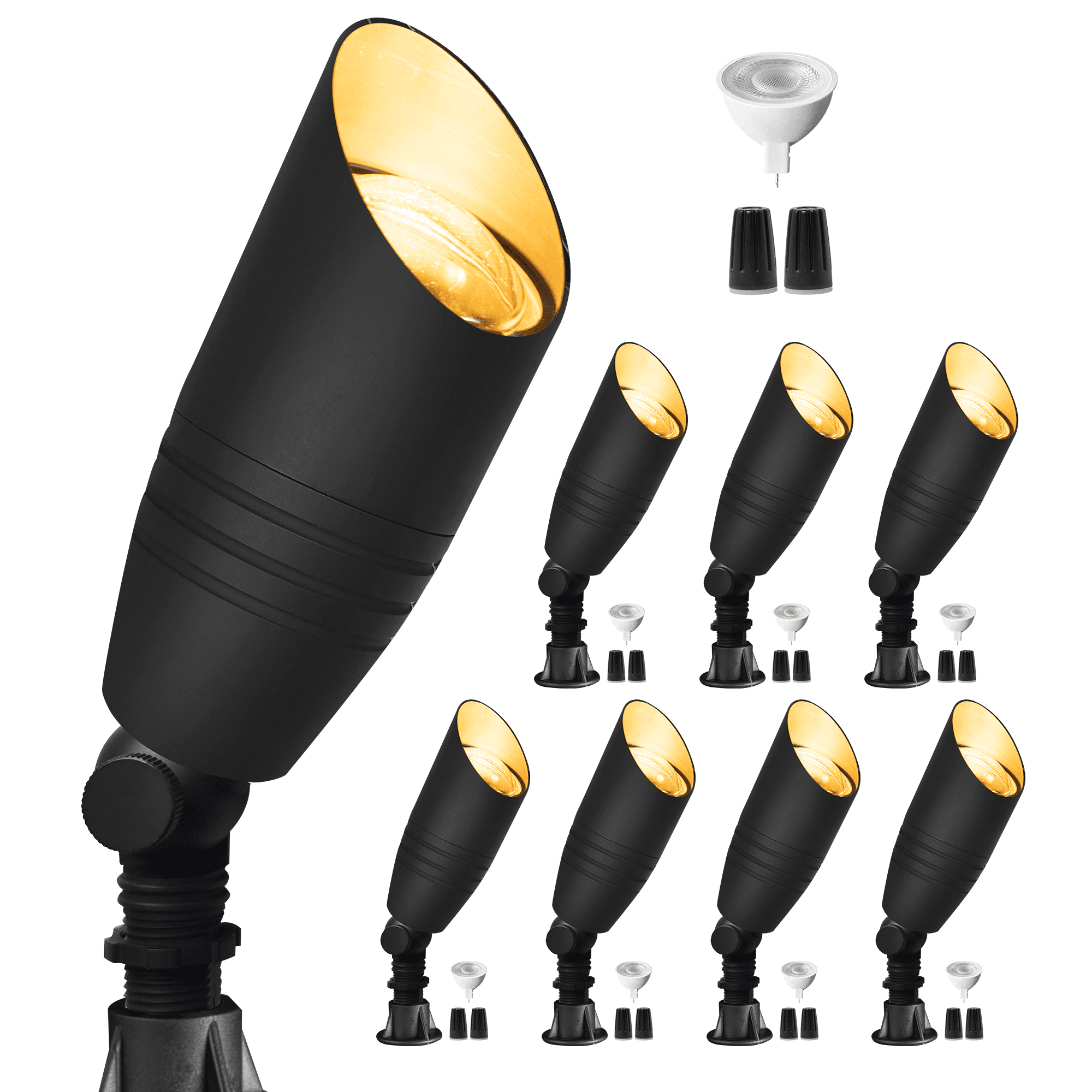 Gardenreet Black Brass Landscape Lights Spotlight, 12V Low Voltage