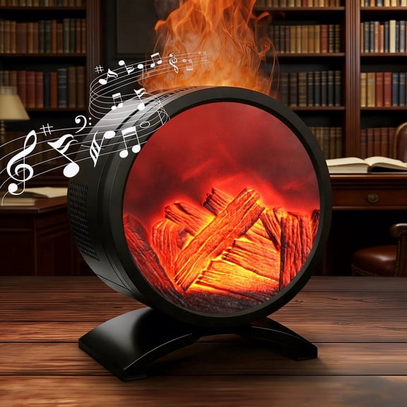 Fireplace Flame Oil Diffuser with Speaker & 260mL Fire Oil Diffuser,Essential Oil Diffuser 5 Color Fire Aroma Diffuser Aromatherapy Aroma Diffuser, Ultrasonic Mist with Timer & Auto Shut-Off