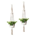 thumbnail image 3 of 2Pcs Flowerpot Hanging Net Hand Knitting String Bag Wall-mounted Decor for Home Garden Store Size Middle, 3 of 8
