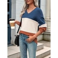 thumbnail image 4 of Women Fall Sweaters Casual Long Sleeve Ribbed Knit V Neck Light-Weight Crochet Pullover Sweater Apricot S, 4 of 7