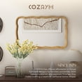 thumbnail image 5 of Open Box COZAYH Curved Wood Frame Accent Mirror, Modern Farmhouse Wall Decor, Natural, 5 of 7